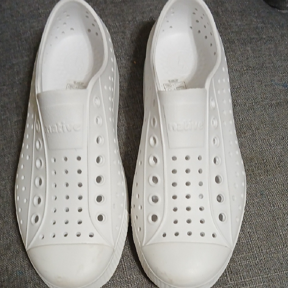 Native Women's White Perforated Slip-On Sneakers - Picture 2 of 5
